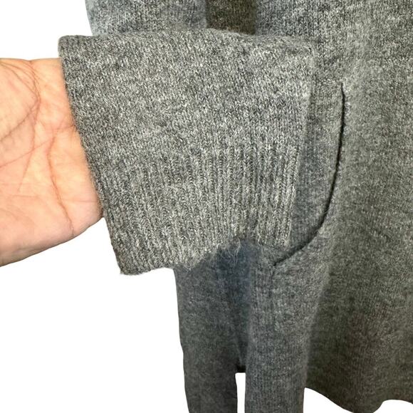 New STITCHDROP Heather Gray Turtleneck Sweater Dress Kangaroo Pocket Women's M - Picture 5 of 13